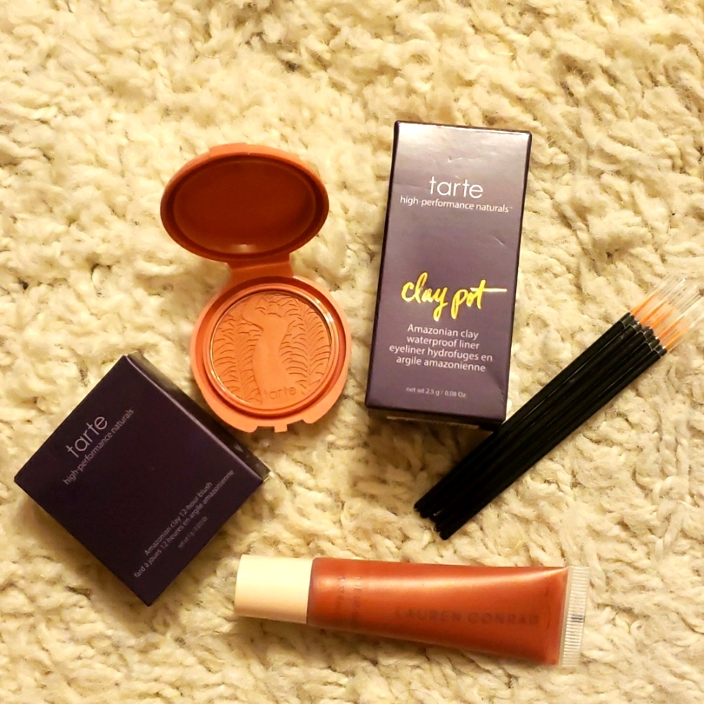 3 pc Makeup Tarte Eyeliner & Blush, Lauren Conrad Lip Gloss Dawn